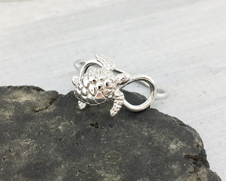 Sea Turtle Ring Infinity Turtle Ring Nautical Jewelry Sea Etsy