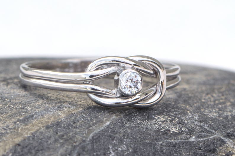 Sterling Silver January Birthstone Ring for Her, Garnet Promise Ring For Her, Infinity Knot Ring image 5