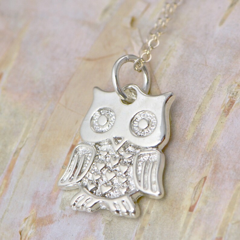 Cute Owl Pendant Owl Necklace Sterling Owl Owl Jewelry Etsy