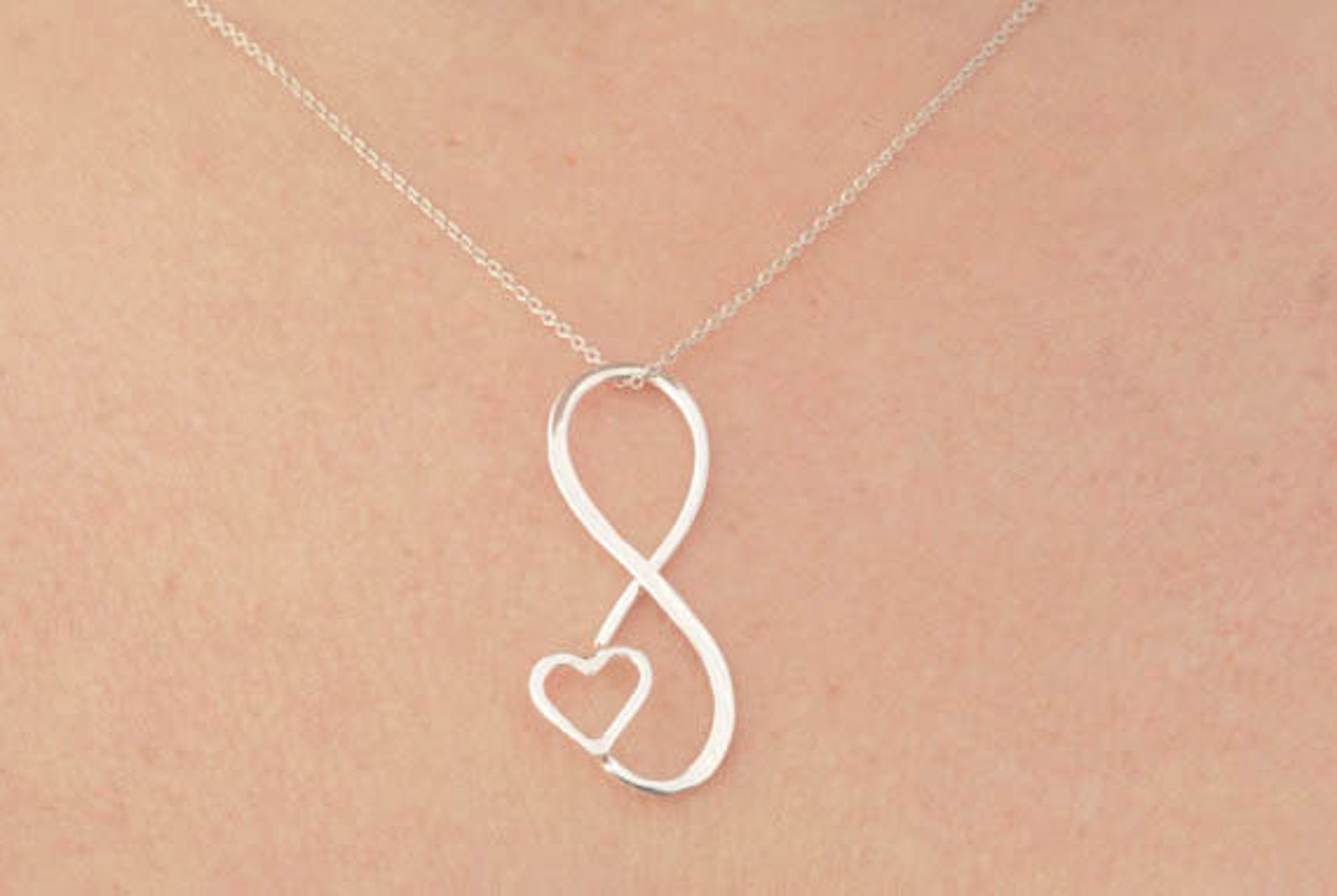 Infinity Necklace for Her Infinity Jewelry for Women Heart Etsy