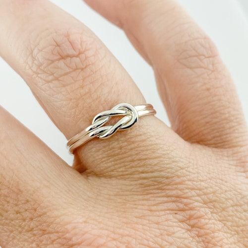 Sterling Silver Love Knot Infinity Ring Friendship Ring Etsy