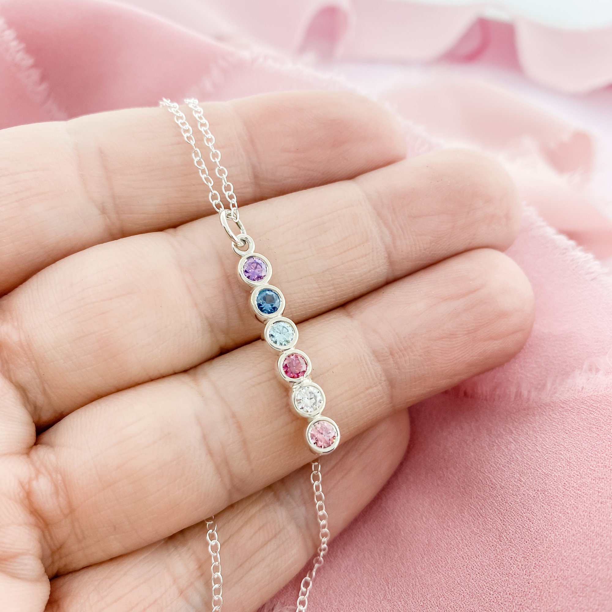 Sterling Silver Mothers Necklace Family 