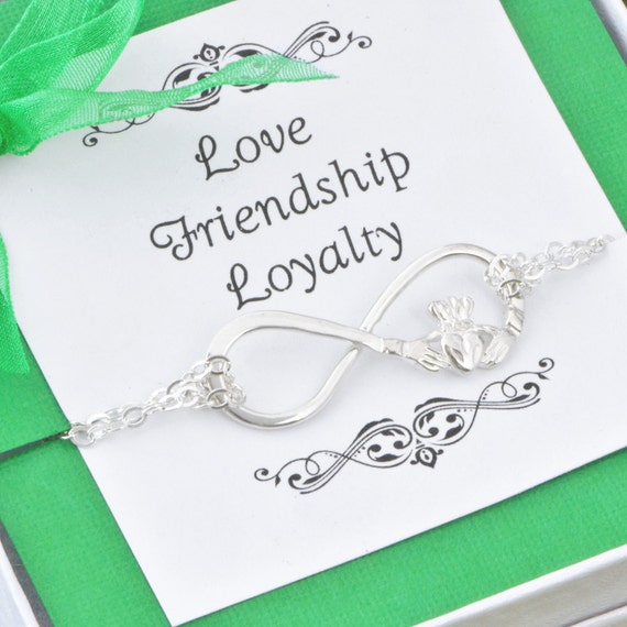 Irish Claddagh Long Wrap Necklace and Bracelet Beaded Wrap with Irish Charm Bridesmaid Gifts with Irish Claddagh. Crystal Bead Crochet