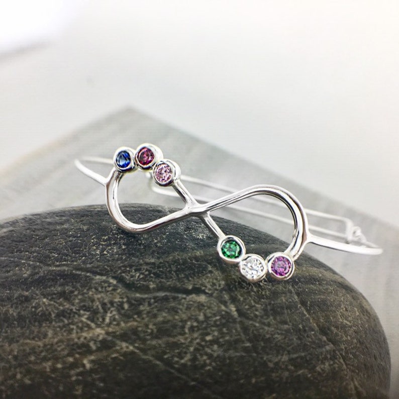 Infinity Birthstone Bracelet for Mom Mothers Birthstone Etsy