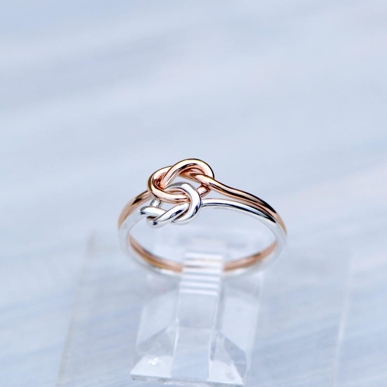 14K Rose Gold Ring Knot Promise Ring for Her Double Knot Etsy Australia