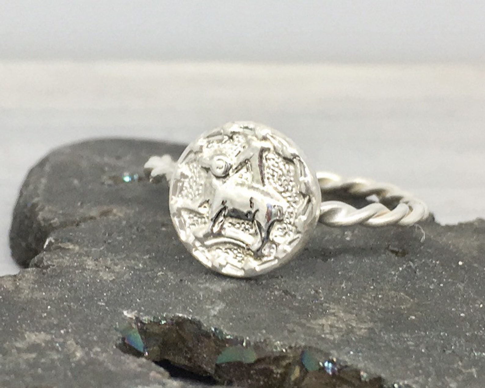 Zodiac Jewelry Capricorn Ring Set Astrology Jewelry Etsy