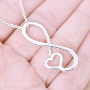 Infinity Necklace for Her, Infinity Jewelry for Women, Heart Jewelry, Infinity Necklace, Heart Pendant Necklace, 104 image 2