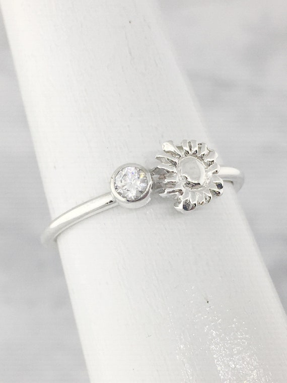 The Aurela Silver Diamond Ring by PC Jeweller