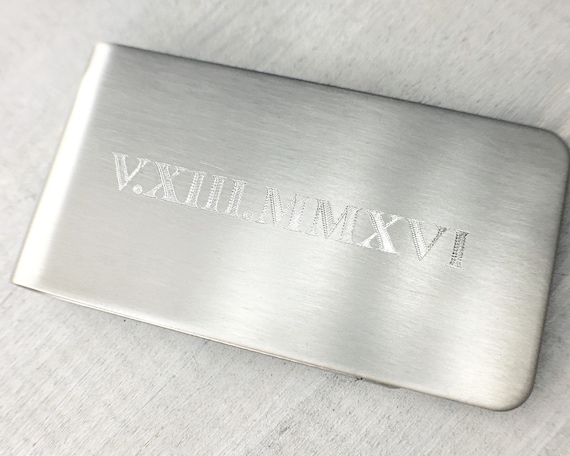 Roman Numeral Money Clip Anniversary Gift Valentines Day | Etsy