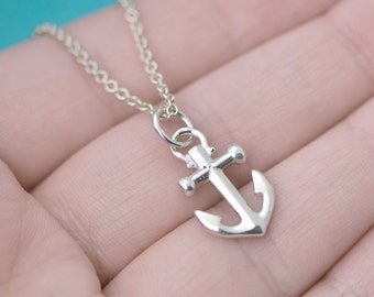 Sterling Silver Anchor Necklace, Small Anchor Pendant, Nautical Jewelry Anchor Necklace, Anchor Jewelry, Gift For Navy Mom