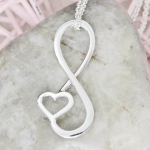 Infinity Necklace for Her, Infinity Jewelry for Women, Heart Jewelry, Infinity Necklace, Heart Pendant Necklace, 104 image 1