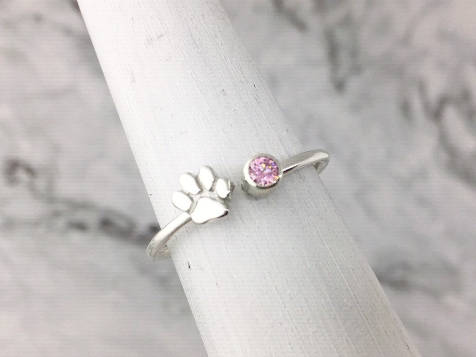 Cat Ring Cat Lover Gift Cat Paw Jewelry Personalized Paw Etsy