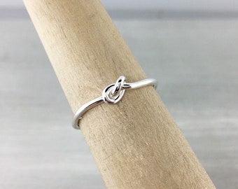 Dainty Love Knot Ring, Silver Love Knot Jewelry, Silver Knot Ring, Friendship Ring, Knotted Ring, Promise Ring,
