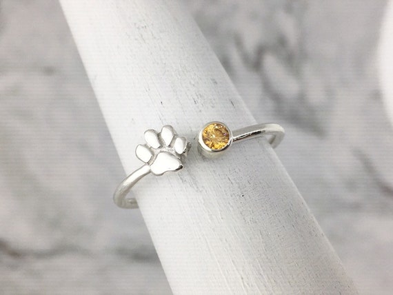 Personalized Dog/Cat Paw Print Ring at Custom Paw Jewelry Shop