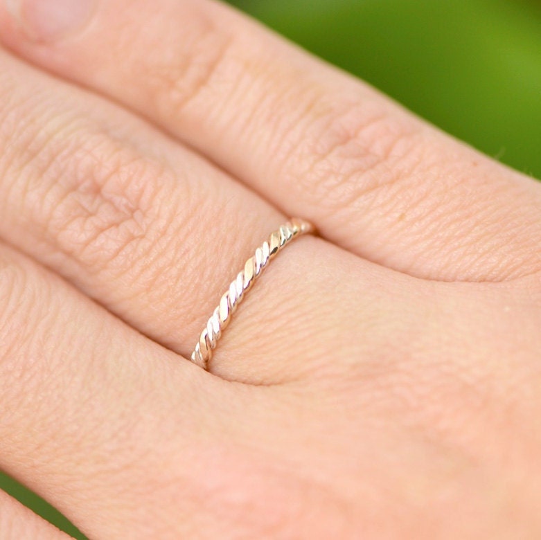 Two Tone Twist Ring Gold and Silver Ring for Women Stacker - Etsy
