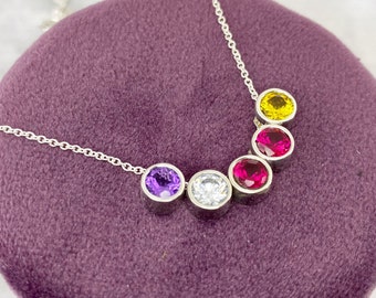 Birthstone Jewelry for Mom, Custom Family Necklace for Mom, Mothers Necklace, Multiple Birthstone Necklace for Woman