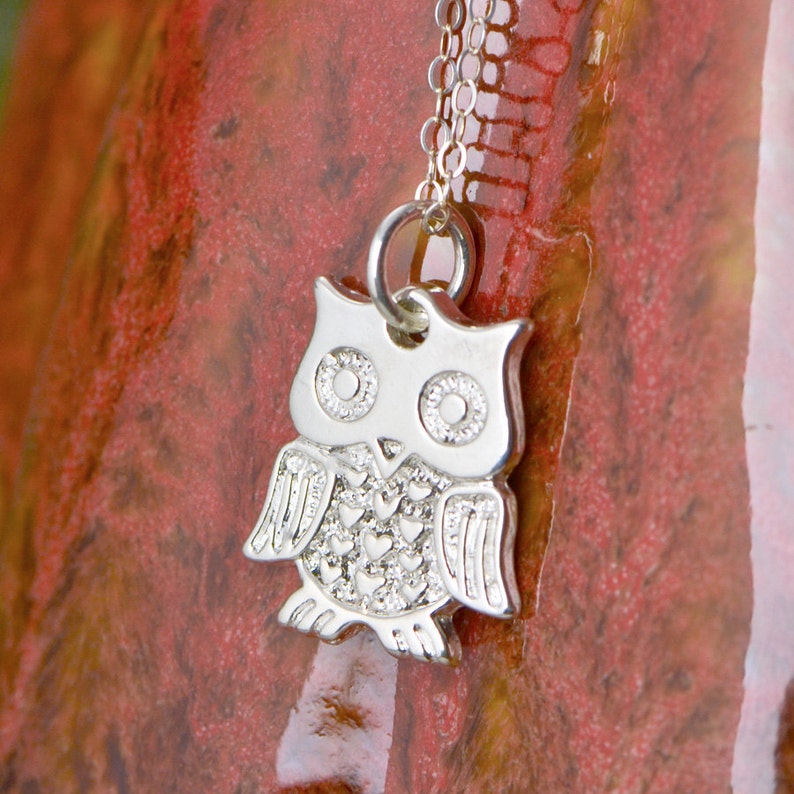 Cute Owl Pendant Owl Necklace Sterling Owl Owl Jewelry Etsy