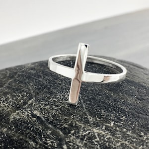 Cross Ring, Sterling Silver Cross, Sideways Cross Ring, Christian Jewelry, Side Cross Ring, Faith Ring, Religous Jewelry