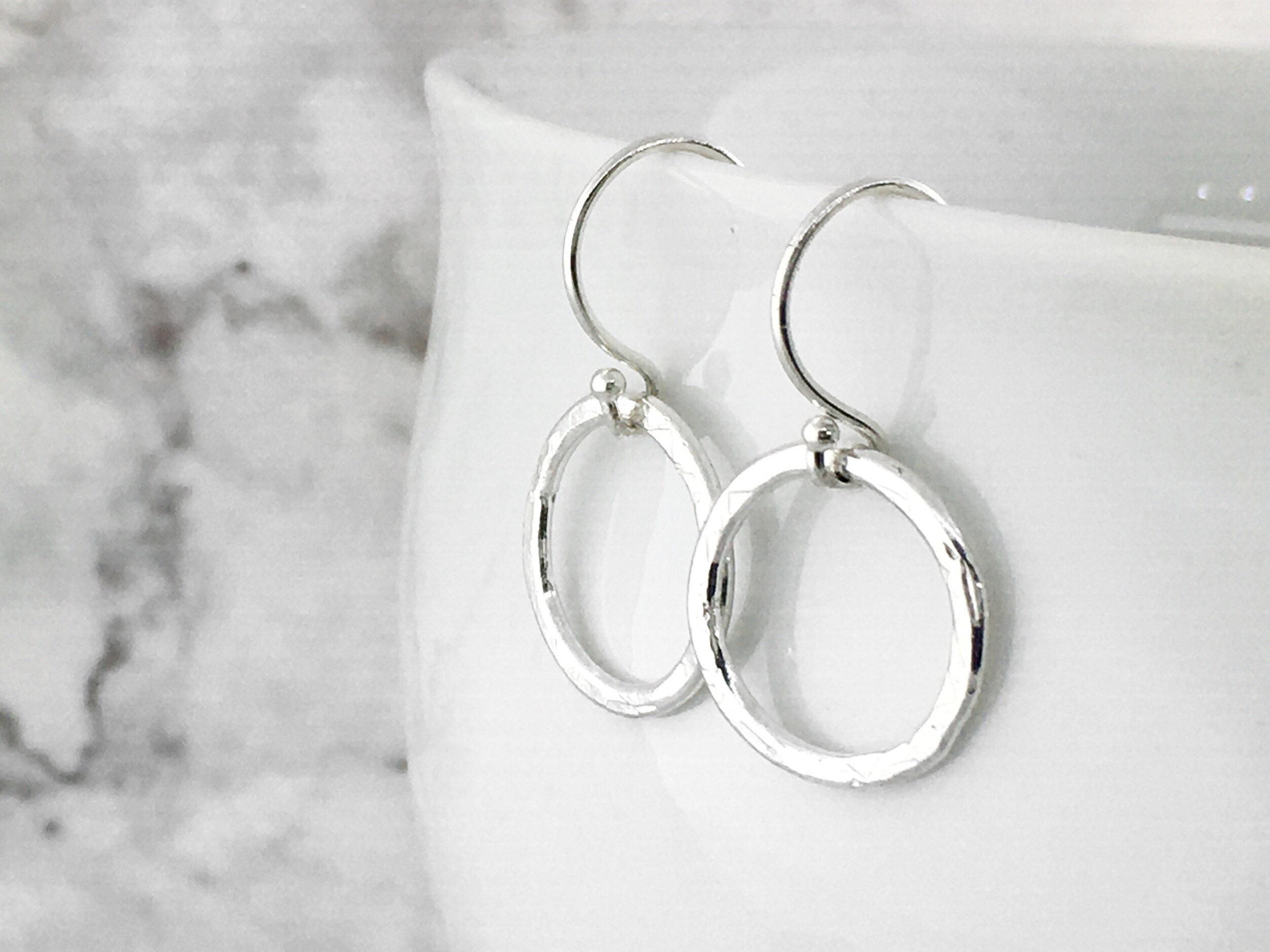 Cascading Circle Earrings - Sterling Silver