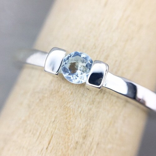 Aquamarine Birthstone Ring Promise Ring 