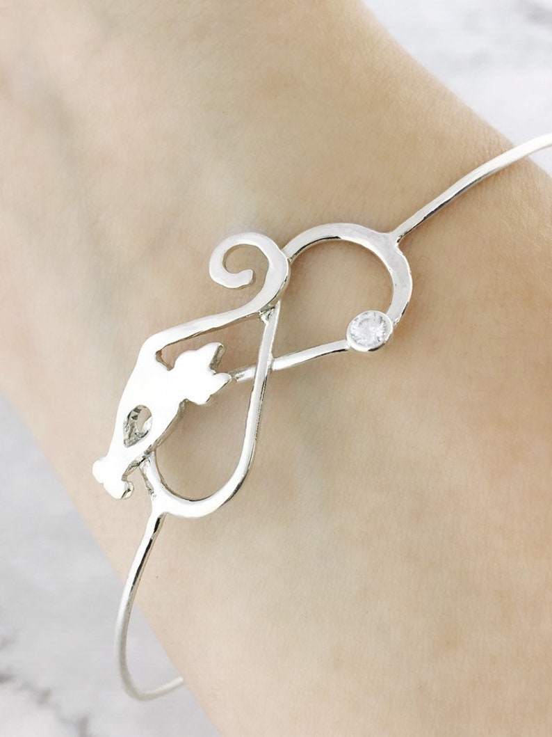 Cat Bracelet November Birthstone Bangle Cat Bangle Gift for Cat Lover