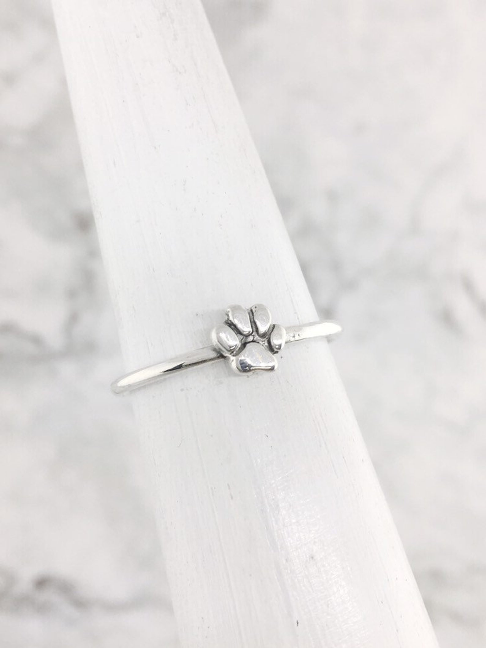 Dog Paw Print Ring Puppy Dog Paw Print Dog Lover Ring Paw Etsy