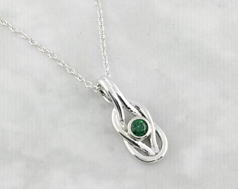 May Birthstone Necklace, Emerald Green Stone, Birthstone Jewelry, Birthday Gift, 500