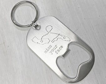 Long Distance  Relationship For Boyfriend Gift, Long Distance Keychain, Going Away Gift, Gift For Him