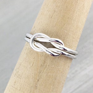 Promise Ring, Love Knot Ring, Infinity Knot Ring, Knot Promise Ring, Thumb Ring, Silver Ring, Tie the Knot Ring Smooth/Smooth