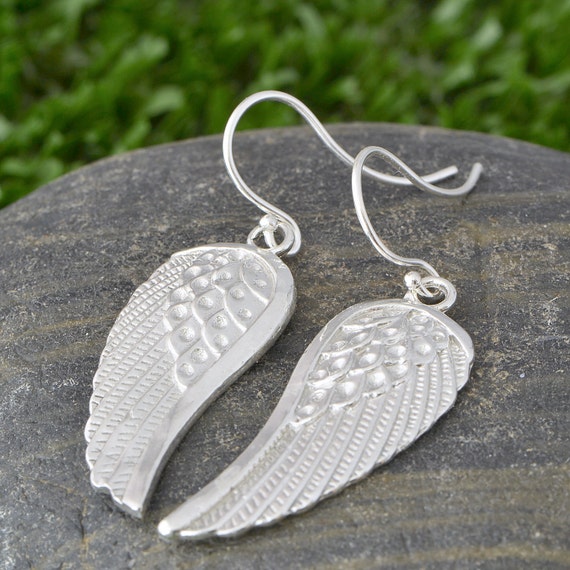 Large angel wing best sale earrings