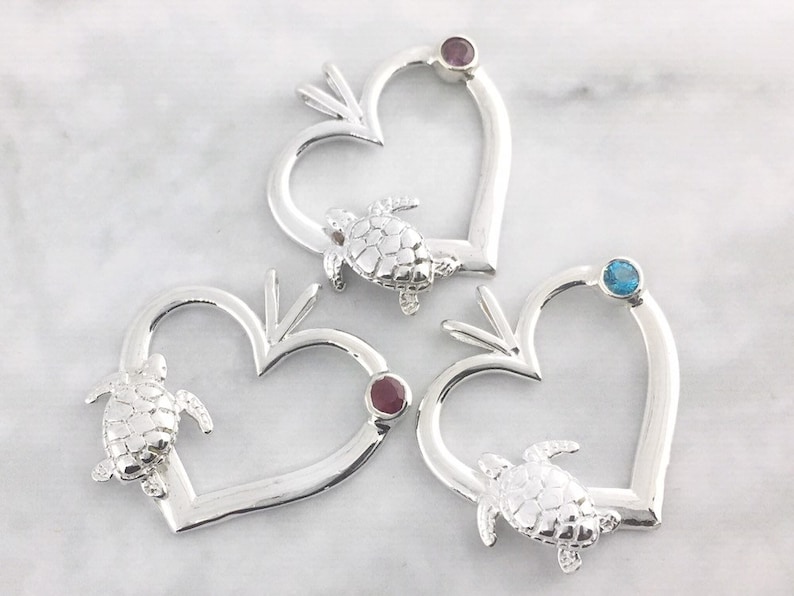 February Birthstone Pendant, February Gemstone, Purple Birthstone Jewelry, Sea Turtle Jewelry, 2 image 9