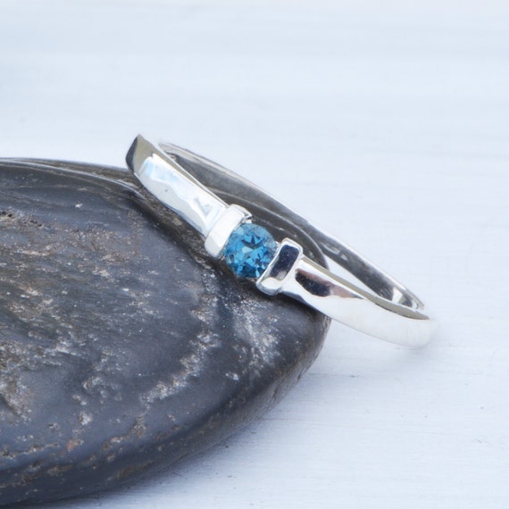 December Birthstone Ring Made of Sterling Silver and Blue Topaz