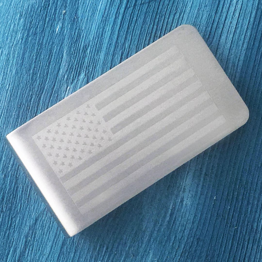 American Flag Money Clip, US Flag, Personalized Money Clip, Engraved