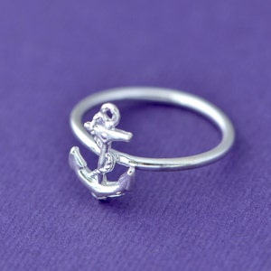 Silver Anchor Ring for Her, Sterling Silver Anchor Jewelry, Nautical Jewelry, Anchor Band, Boat Anchor Jewelry, Ship Anchor, Stacking Ring