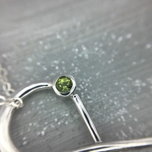 August Birthstone Necklace, August Gemstone Jewelry, Infinity Birthstone Pendant, Green Necklace, Gemstone Pendant, image 3