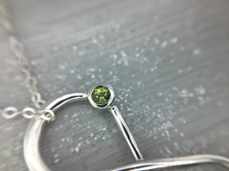 August Birthstone Necklace, August Gemstone Jewelry, Infinity Birthstone Pendant, Green Necklace, Gemstone Pendant, image 3