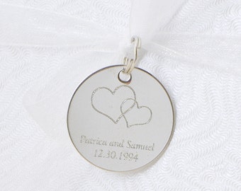 Heart Wedding Logo, Personalized Tag, Wedding Tag, Monogram Tag, Party Favor, Metal Tag, Personalized Gift Tag, Gift for Him, Party Supplies