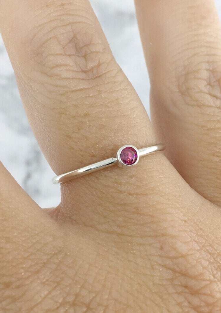 [韓国人気ジュエリー] nff Holy Rood Ring July Birthstone Ring, Red Stone Ring, July Birthday Gift