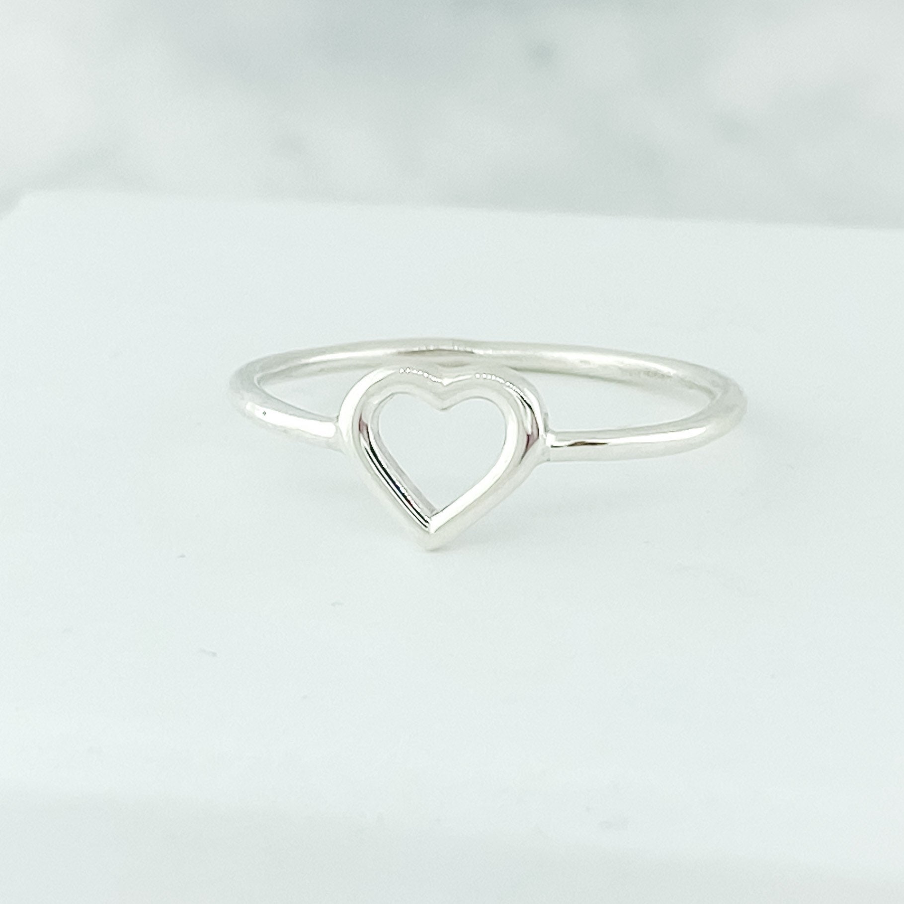 Tiny Open Heart Ring, Sterling Silver Heart Ring, Promise Tiny Open Heart Ring, Sterling Silver Heart Ring, Promise