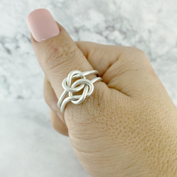 Thick Double Knot Ring Knot Promise Ring for Him 12 Gauge Silver Ring Thumb Ring Two Love Knots Men s Ring Band Etsy Canada