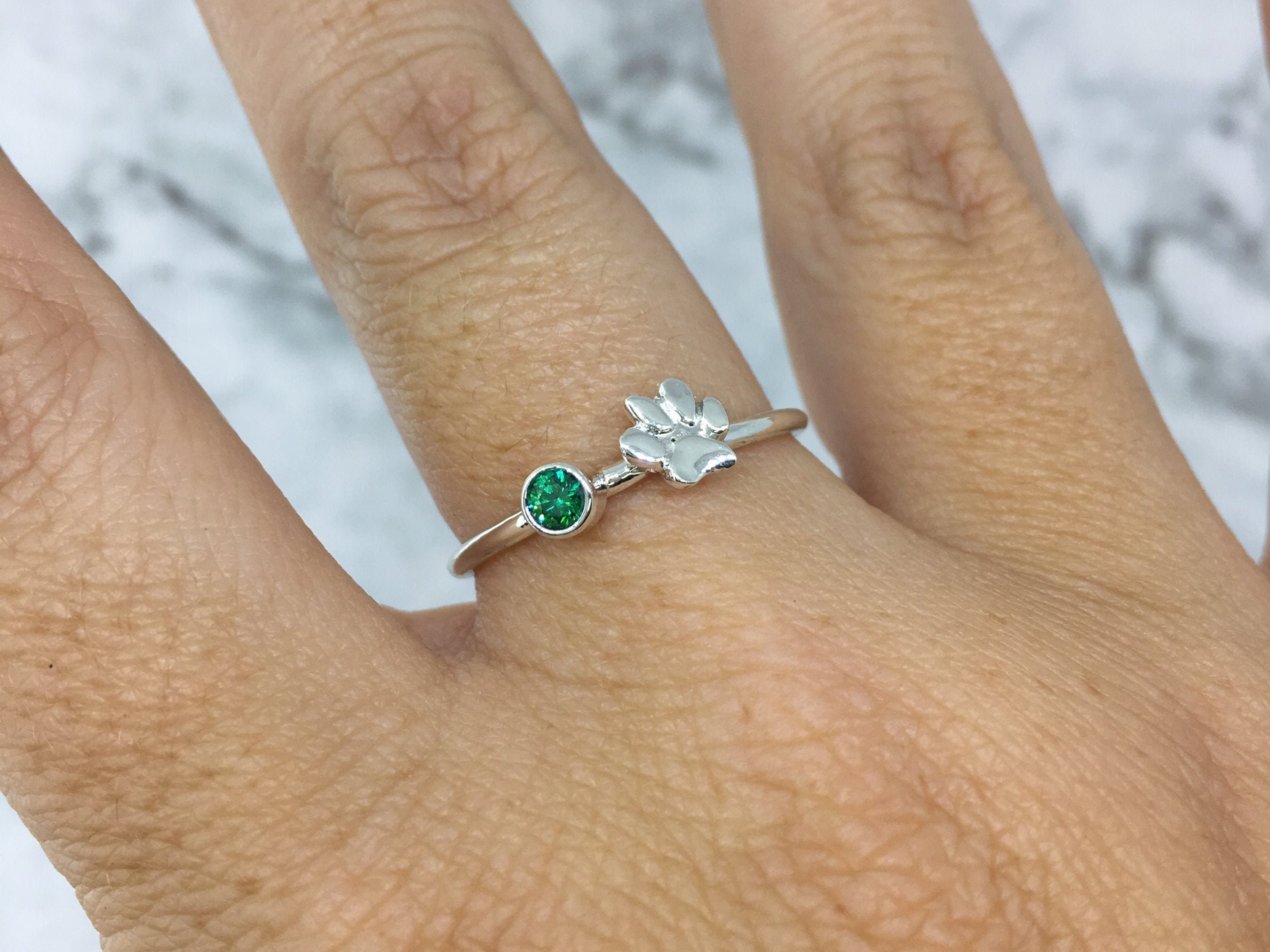 Dog mom birthstone ring deals