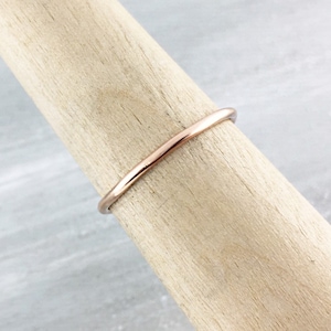 10K Rose Gold Ring Band, Thin Ring, Stacking Rings, Dainty Rings, Yellow Gold Ring, Silver Ring, Thin Band,