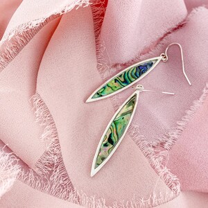 Sterling Silver Marquise Shaped Earring with Abalone