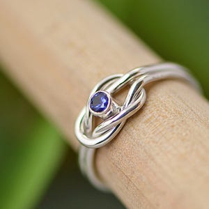 Sterling Silver January Birthstone Ring for Her, Garnet Promise Ring For Her, Infinity Knot Ring image 8