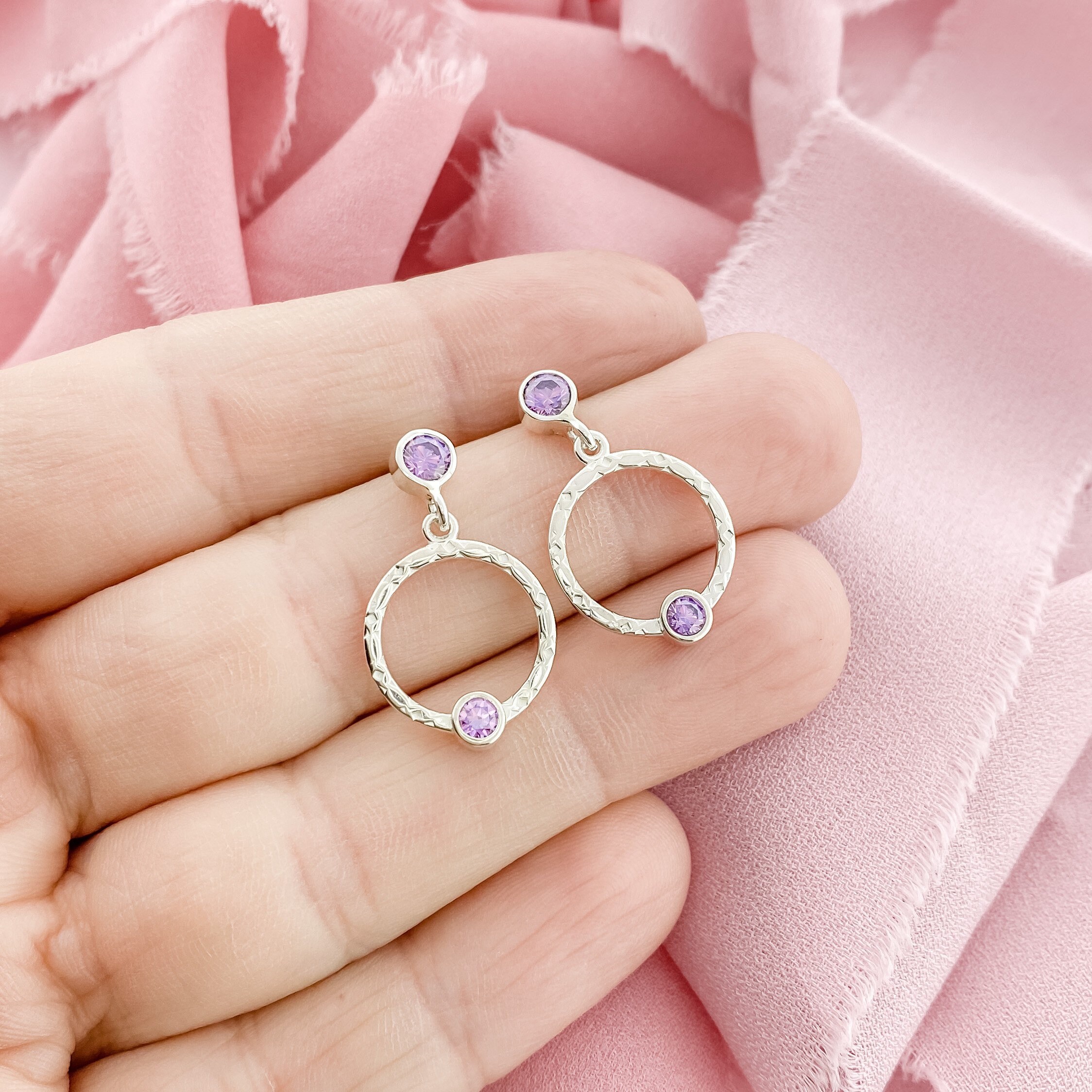 February Birthstone Stud Earrings 