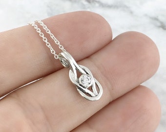 April Birthstone Jewelry For Her, April Birthstone Necklace in Sterling Silver, April Birthday  Diamond Simulant Jewelry, 500