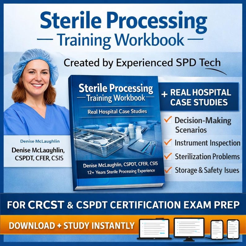 Sterile Processing Training Workbook SPD Case Study Practice CRCST Exam Prep Certification Guide ...