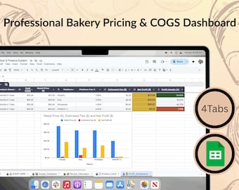 Bäckerei Preisrechner | COGS Google Sheets Vorlage | Home Back Profit Tracker