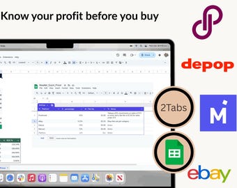 Reseller Pricer for Poshmark, eBay, Depop, Mercari | Google Sheets (Digital Download)