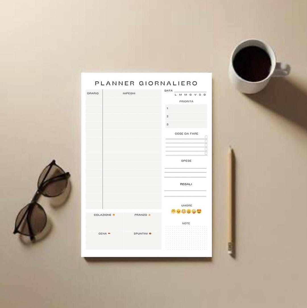 Minimalist Daily Planner Printable | Daily Organization PDF | A4 and A5 ...